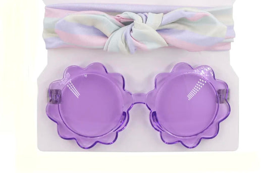 BARNASÓLBRILLUR V/ Lilla við hárbandi