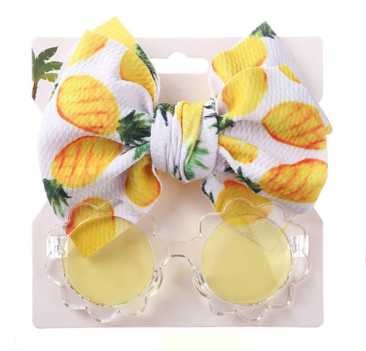 BARNASÓLBRILLUR V/ Gular við ananas sloyfu